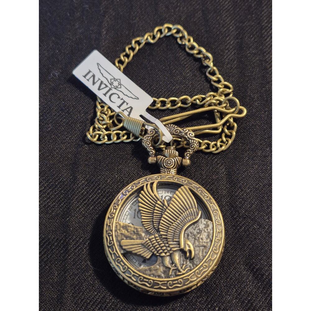 Invicta Liberty Pocket Watch Vintage Style Steam Punk 47mm